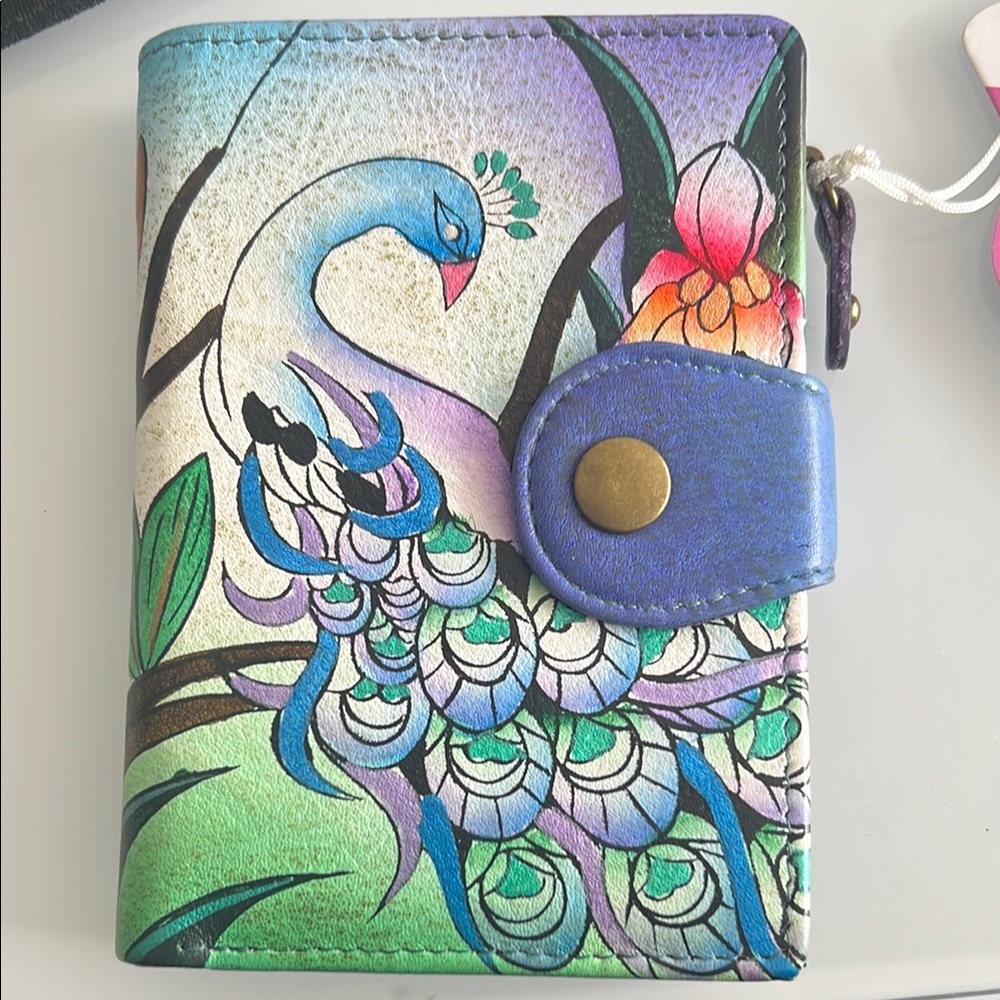Anna by Anuschka Colorful Peacock Design Wallet
